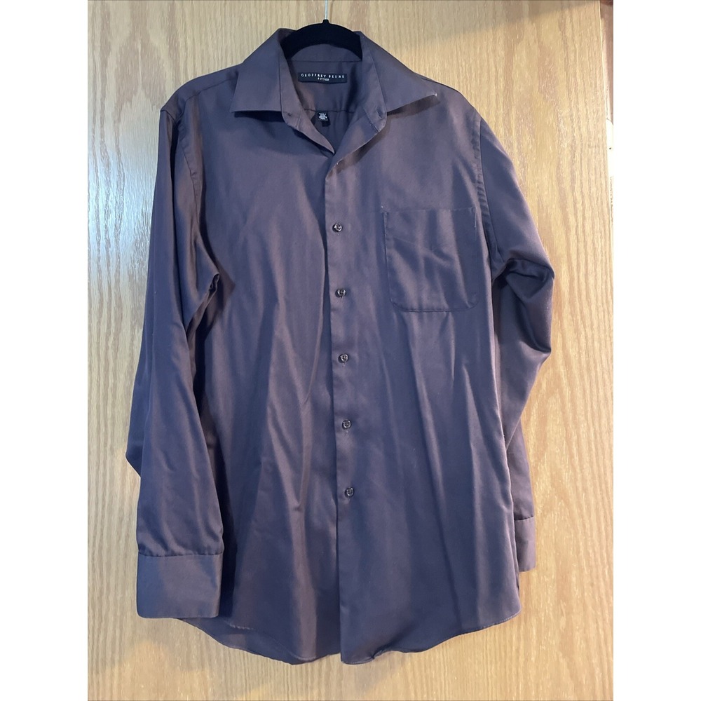 Geoffrey Beene Mens Fitted Stretch L/S Dress Shirt Small 14 1/2‎ - 32/33